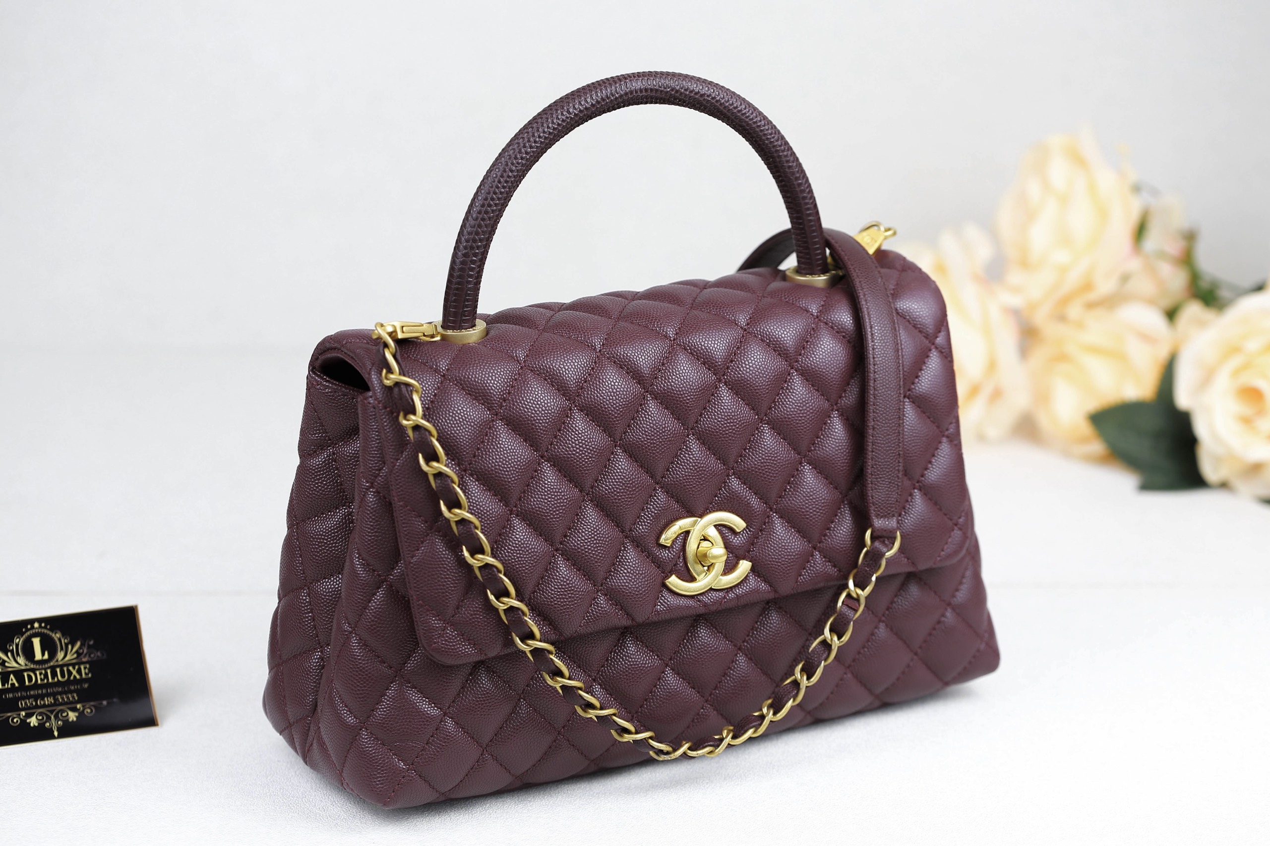 Chanel Coco Flap Bag With Top Handle  La Deluxe