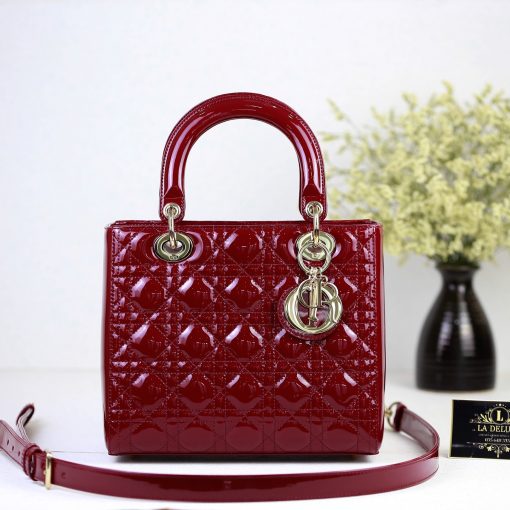 Medium Lady Dior Bag - Đỏ Bóng - La Deluxe