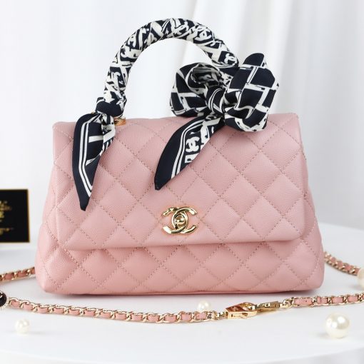Chanel Coco Flap bag with top handle - Hồng/ Size 24 - La Deluxe