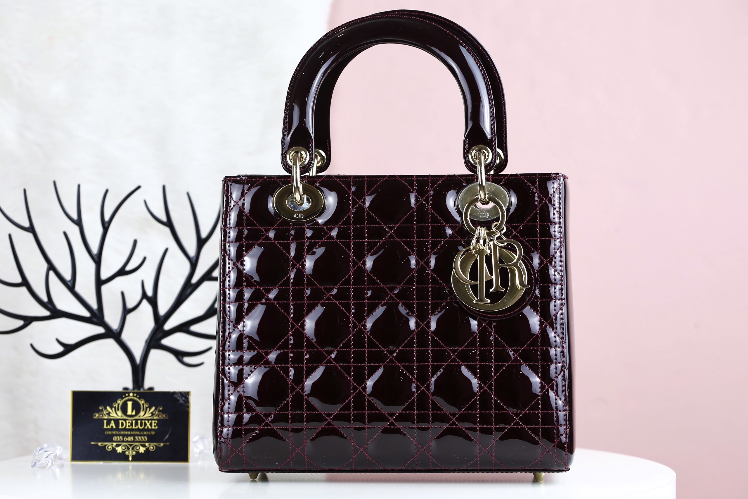 Túi Medium Lady Dior Bag đen 20cm best quality  Ruby Luxury