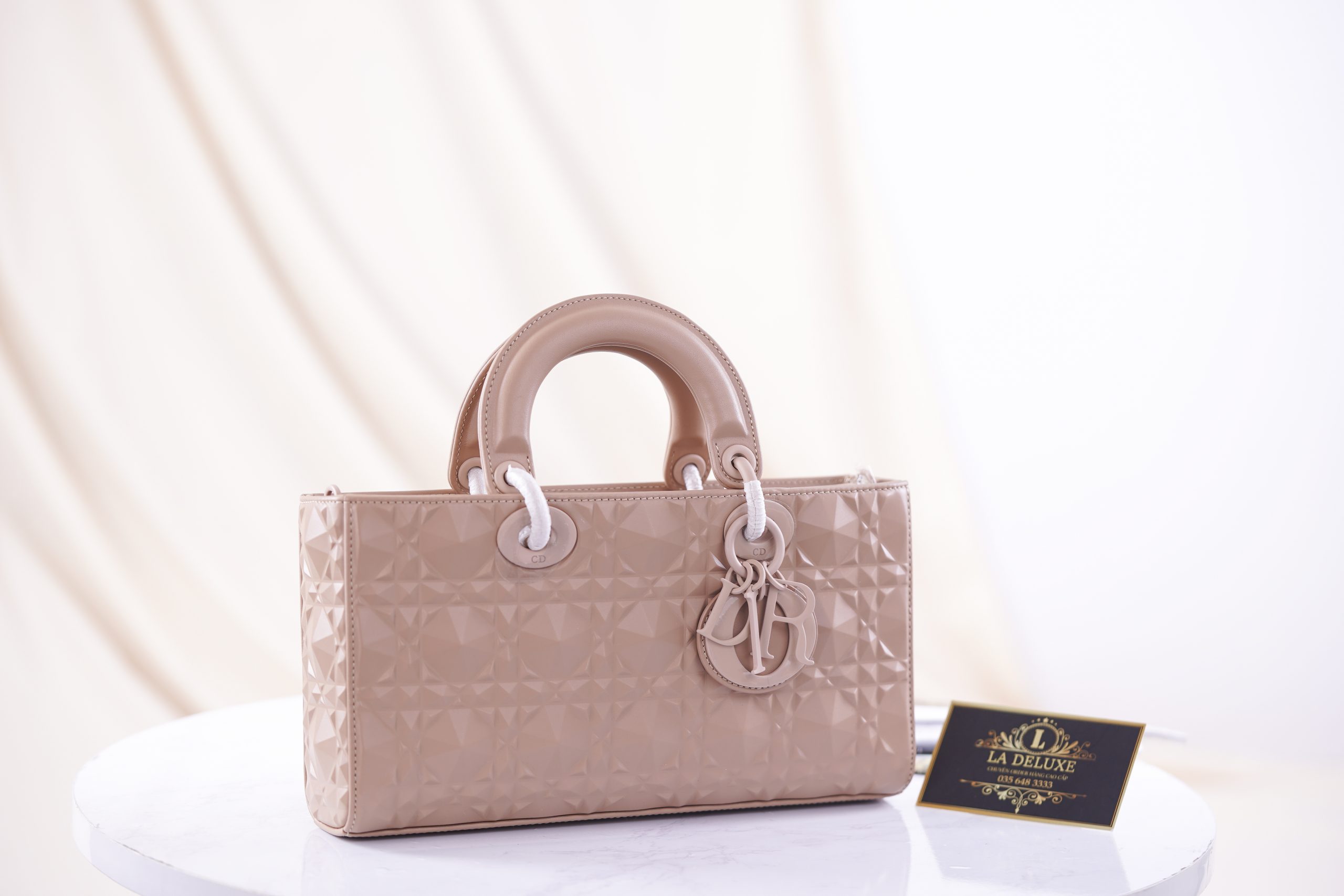 Lady dior leather handbag Dior Beige in Leather  22695972